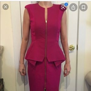 Ted baker peplum zip front dress size